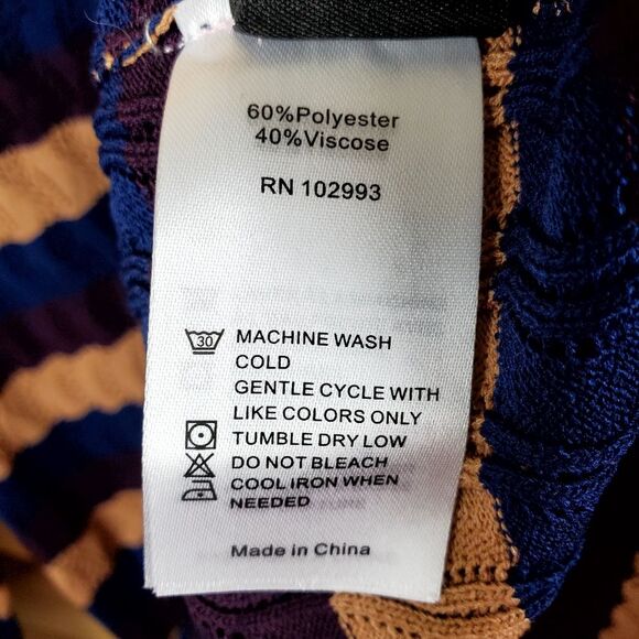 JASON WU Collective  Multi-Color Striped Knit Eyelet Pullover Sweater in Size M - Picture 4 of 5